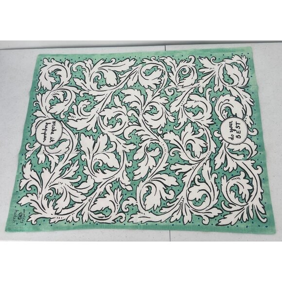 Molly Hatch Notions Cotton Tea Towel Mint Green Scrollwork Dish Towel - Picture 5 of 12